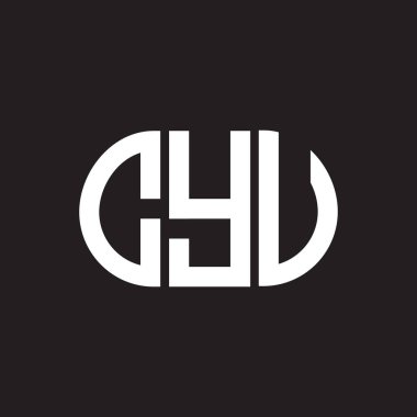 Siyah arka planda CYU harf logosu tasarımı. Cyu yaratıcı harf logosu konsepti. CYU harf tasarımı.