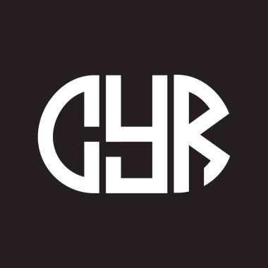 Siyah arka planda CYR harf logosu tasarımı. CYR yaratıcı harflerin baş harfleri logo kavramı. CYR harf tasarımı.