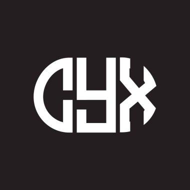 Siyah arka planda CYX harf logosu tasarımı. CYX yaratıcı harflerin baş harfleri logo kavramı. CYX harf tasarımı.