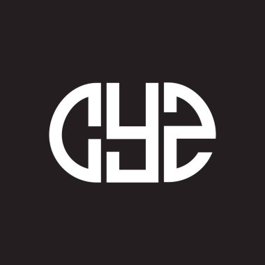 Siyah arka planda CYZ harf logosu tasarımı. CYZ yaratıcı harflerin baş harfleri logo kavramı. CYZ harf tasarımı.