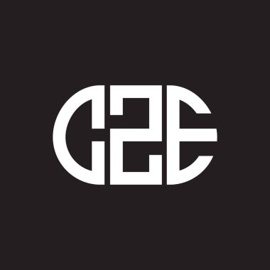 Siyah arka planda CZE harf logosu tasarımı. CZE yaratıcı harf logosu konsepti. CZE harf tasarımı.