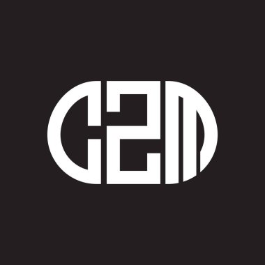 Siyah arkaplanda CZM harf logosu tasarımı. CZM yaratıcı harflerin baş harfleri logo kavramı. CZM harf tasarımı.