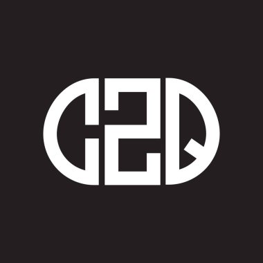 Siyah arka planda CZQ harfi logo tasarımı. CZQ yaratıcı harflerin baş harfleri logo kavramı. CZQ harf tasarımı.