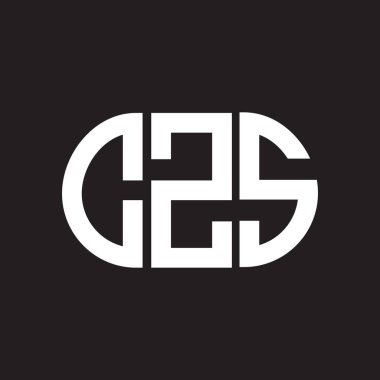 Siyah arka planda CZS harf logosu tasarımı. CZS yaratıcı harf logosu konsepti. CZS harf tasarımı.