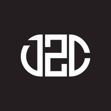 Siyah arka planda DZC harf logosu tasarımı. DZC yaratıcı harf logosu konsepti. DZC harf tasarımı.