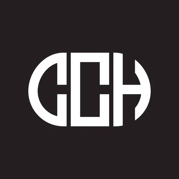 Diseño Del Logotipo Letra Cch Sobre Fondo Negro Cch Iniciales — Archivo Imágenes Vectoriales