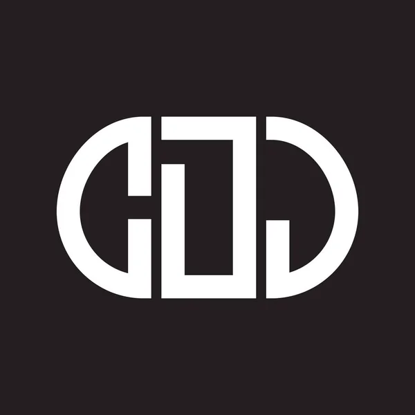 Cdj Lettre Logo Design Sur Fond Noir Cdj Initiales Créatives — Image vectorielle