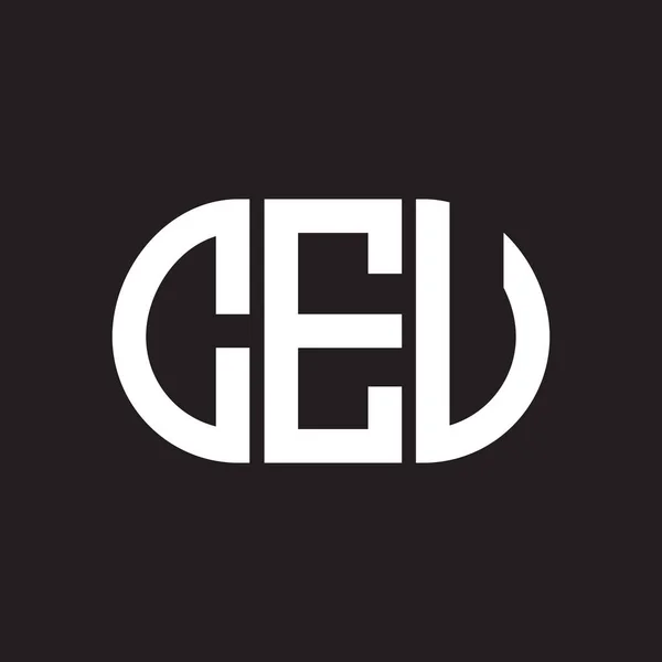 Diseño Del Logotipo Carta Cev Sobre Fondo Negro Cev Iniciales — Vector de stock
