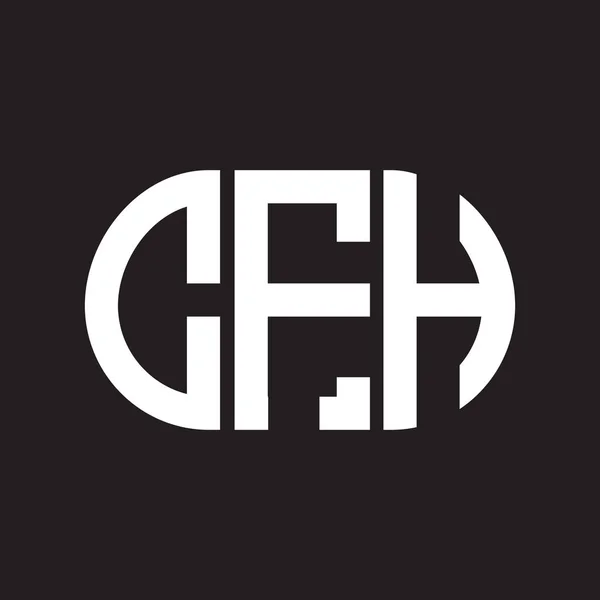 Logo Cfh Lettera Disegno Sfondo Nero Cfh Creativo Iniziali Lettera — Vettoriale Stock