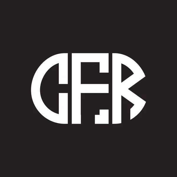 Diseño Del Logotipo Letra Cfr Sobre Fondo Negro Cfr Iniciales — Vector de stock
