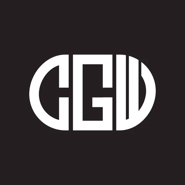 Siyah Arka Planda Cgw Harf Logosu Tasarımı Cgw Yaratıcı Harflerin — Stok Vektör