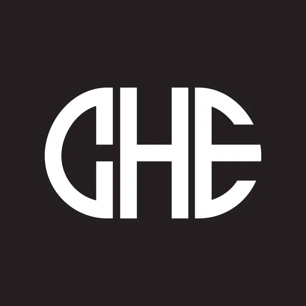 Che Lettre Logo Design Sur Fond Noir Che Initiales Créatives — Image vectorielle