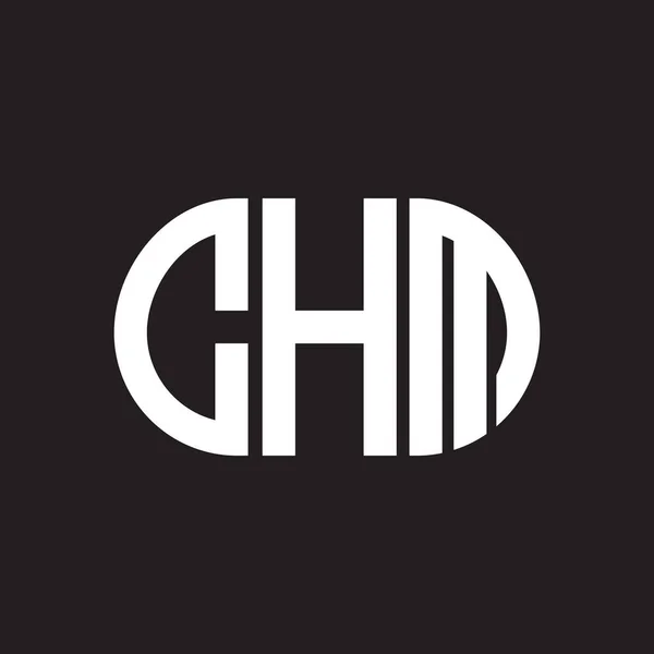 Diseño Del Logotipo Carta Chm Sobre Fondo Negro Chm Iniciales — Archivo Imágenes Vectoriales