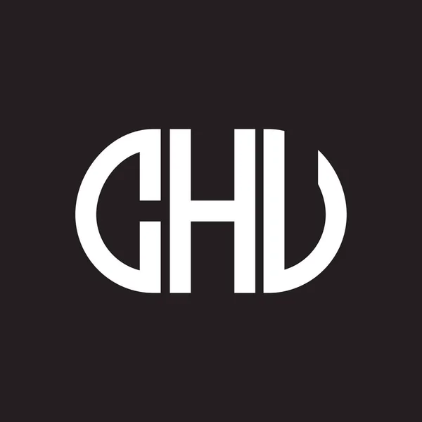 Diseño Del Logotipo Letra Chu Sobre Fondo Negro Chu Iniciales — Archivo Imágenes Vectoriales
