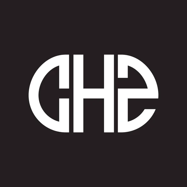 Diseño Del Logotipo Letra Chz Sobre Fondo Negro Chz Iniciales — Archivo Imágenes Vectoriales