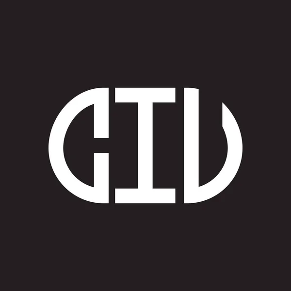 Ciu Letter Logo Design Black Background Ciu Creative Initials Letter — Stock Vector