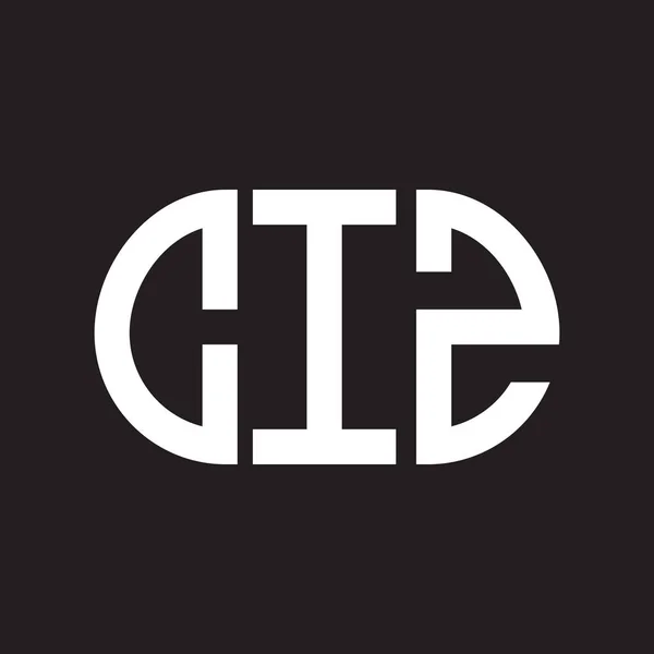 Diseño Del Logotipo Letra Ciz Sobre Fondo Negro Ciz Iniciales — Vector de stock