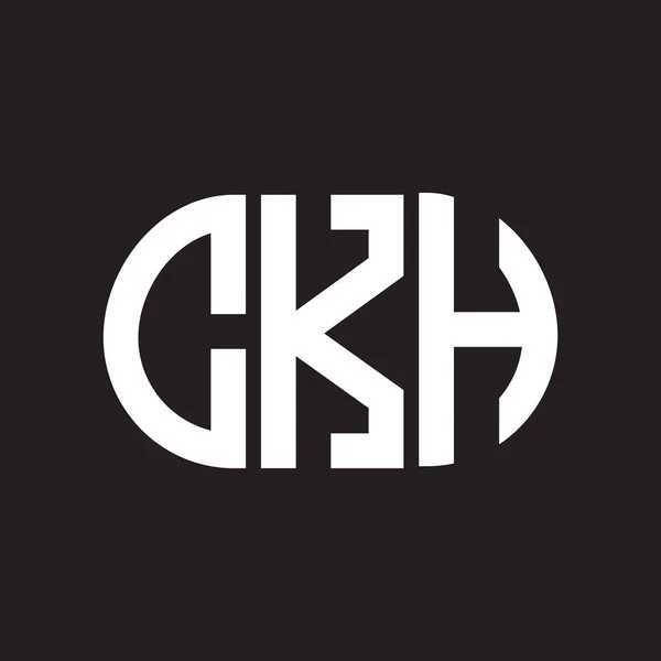 Siyah Arkaplanda Ckh Harf Logosu Tasarımı Ckh Yaratıcı Harflerin Baş — Stok Vektör