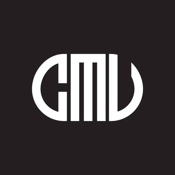 Cmuの文字のロゴのデザイン黒を背景に Cmuクリエイティブイニシャルレターロゴコンセプト Cmuレターデザイン — ストックベクタ
