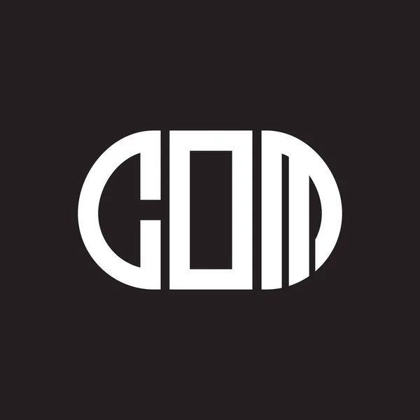Com Letter Logo Ontwerp Zwarte Achtergrond Com Creatieve Initialen Letter — Stockvector
