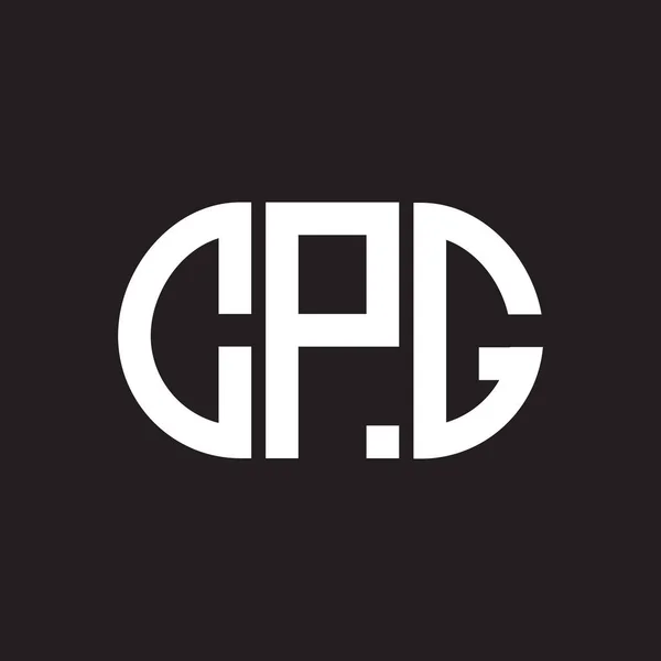 Projekt Logo Litery Cpg Czarnym Tle Kreatywne Inicjały Cpg Koncepcja — Wektor stockowy