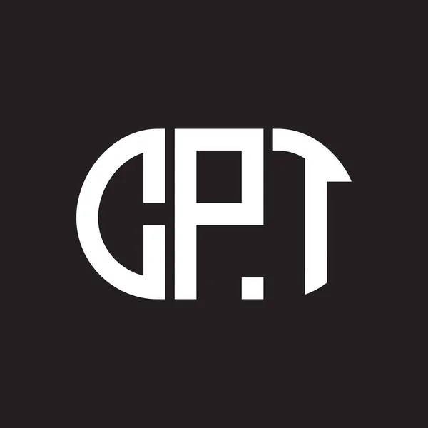 Cpt Letter Logo Ontwerp Zwarte Achtergrond Cpt Creatieve Initialen Letter — Stockvector
