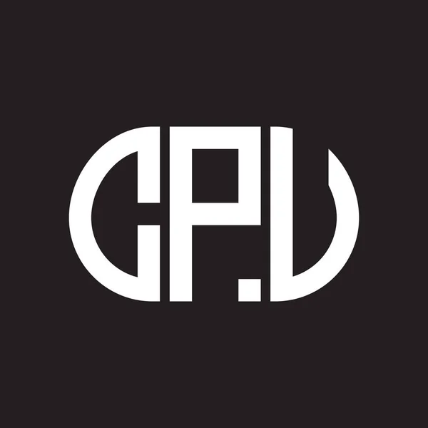 Cpu Letter Logo Design Black Background Cpu Creative Initials Letter — Stock Vector