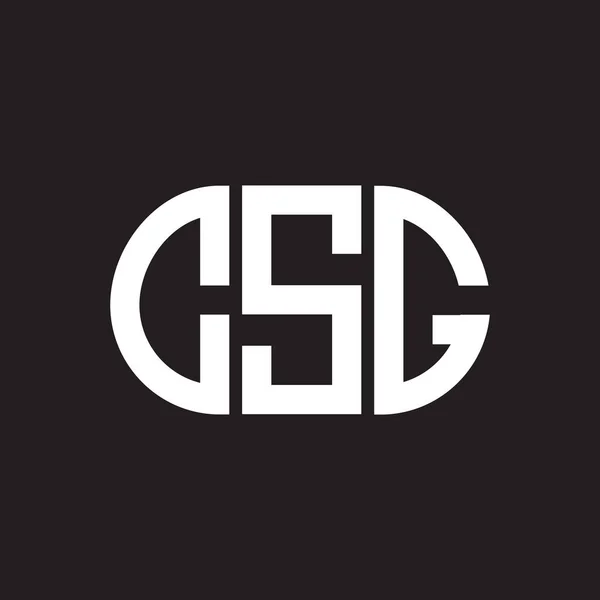 Дизайн Літер Csg Чорному Тлі Творчі Ініціали Csg Мають Поняття — стоковий вектор