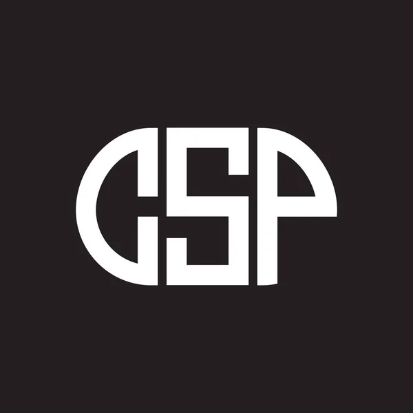 Siyah arka planda CSP harf logosu tasarımı. CSP yaratıcı harflerin baş harfleri logo kavramı. CSP harf tasarımı.