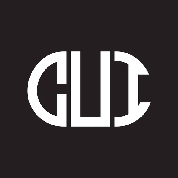 Cui Letter Logo Design Black Background Cui Creative Initials Letter — Stock Vector