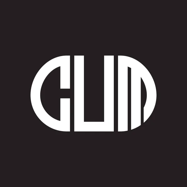 Cum Letter Logo Design Black Background Cum Creative Initials Letter — Stock Vector