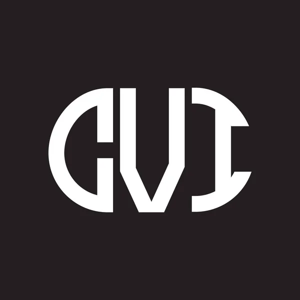 Diseño Del Logotipo Letra Cvi Sobre Fondo Negro Cvi Iniciales — Archivo Imágenes Vectoriales