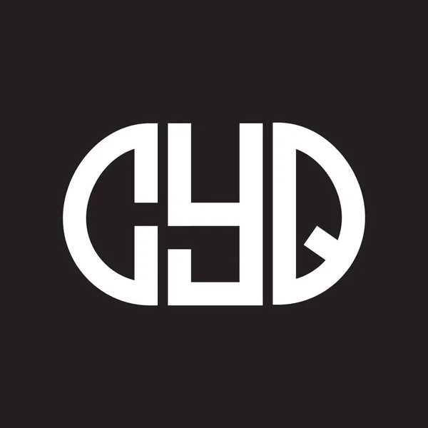 Diseño Del Logotipo Letra Cyq Sobre Fondo Negro Cyq Iniciales — Archivo Imágenes Vectoriales