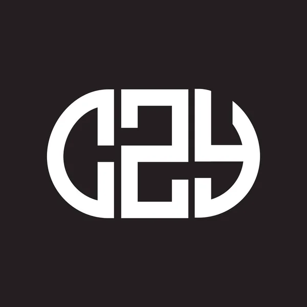 Diseño Del Logotipo Letra Czy Sobre Fondo Negro Czy Iniciales — Archivo Imágenes Vectoriales