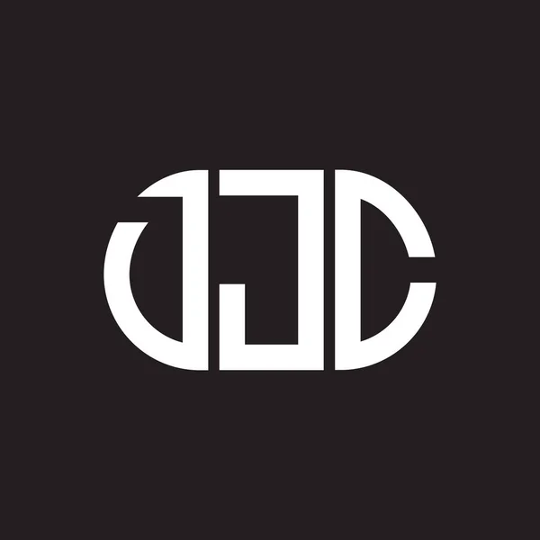 Djc Lettre Logo Design Sur Fond Noir Djc Initiales Créatives — Image vectorielle