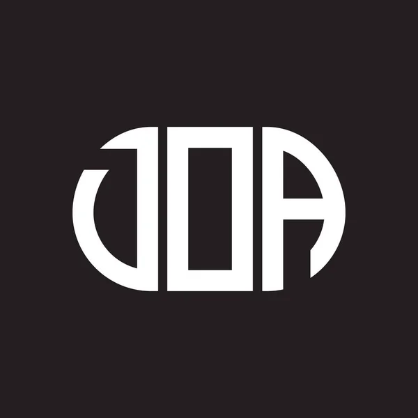 Doa Letter Logo Design Auf Schwarzem Hintergrund Doa Kreative Initialen — Stockvektor