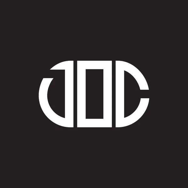 黒の背景にDocの手紙のロゴデザイン Doc創造的なイニシャルの手紙のロゴの概念 Docレターデザイン — ストックベクタ