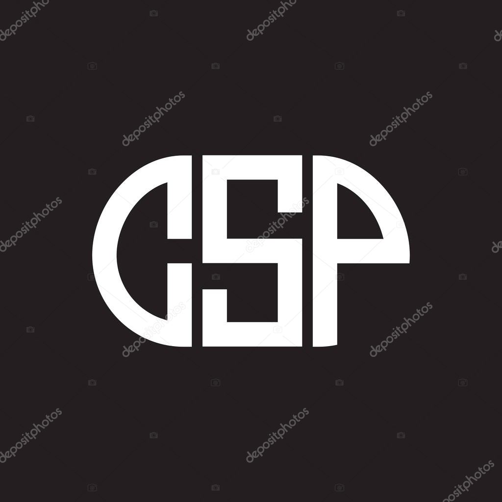 CSP letter logo design on black background. CSP creative initials letter logo concept. CSP letter design.