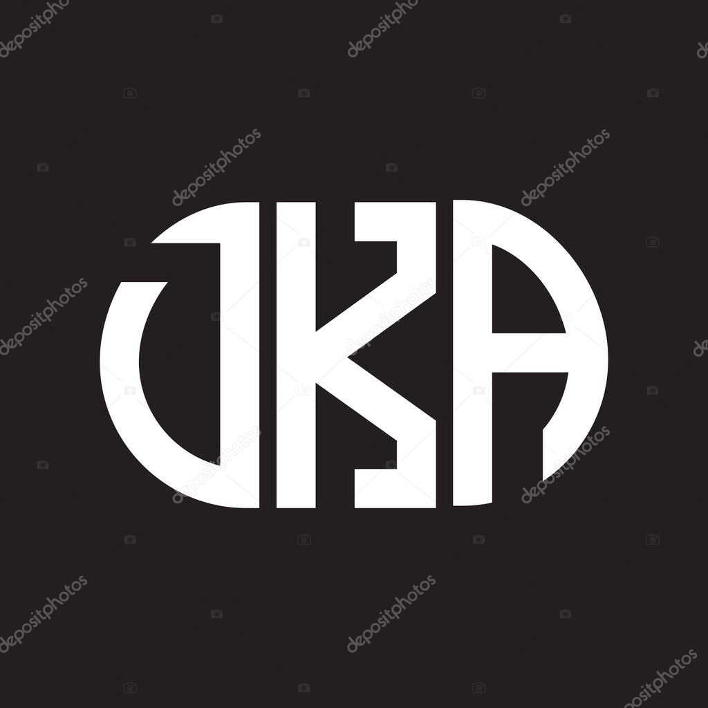 DKA letter logo design on black background. DKA creative initials letter logo concept. DKA letter design.