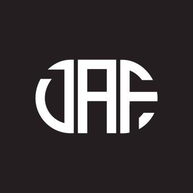 Siyah arka planda DAF harf logosu tasarımı. DAF yaratıcı harflerin baş harfleri logo kavramı. DAF harf tasarımı.