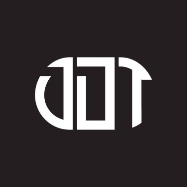 Siyah arka planda DDT harf logosu tasarımı. DDT yaratıcı harflerin baş harfleri logo kavramı. DDT harf tasarımı.