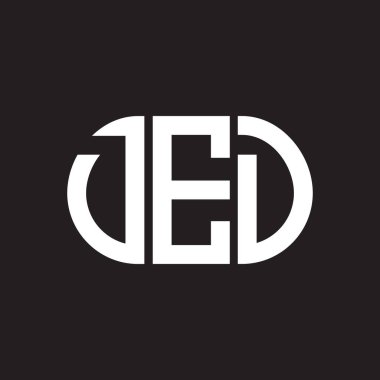 Siyah arka planda DED mektup logosu tasarımı. Yaratıcı harflerin baş harfleri logo konsepti. DED harf tasarımı.