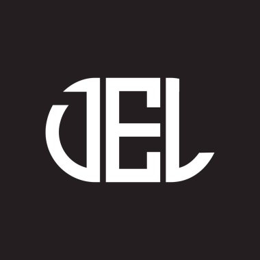Siyah arkaplanda DEL harf logosu tasarımı. DEL yaratıcı harflerin baş harfleri logo kavramı. DEL harf tasarımı.