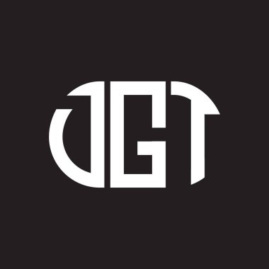 Siyah arka planda DGT harf logosu tasarımı. DGT yaratıcı harflerin baş harfleri logo kavramı. DGT harf tasarımı.