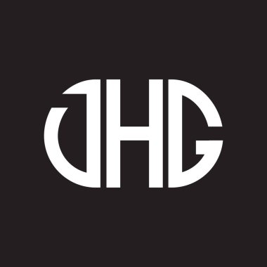 Siyah arka planda DHG harf logosu tasarımı. DHG yaratıcı harflerin baş harfleri logo kavramı. DHG harf tasarımı.