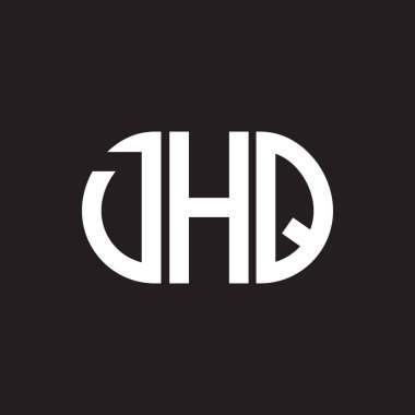 Siyah arka planda DHQ harf logosu tasarımı. DHQ yaratıcı harflerin baş harfleri logo kavramı. DHQ harf tasarımı.