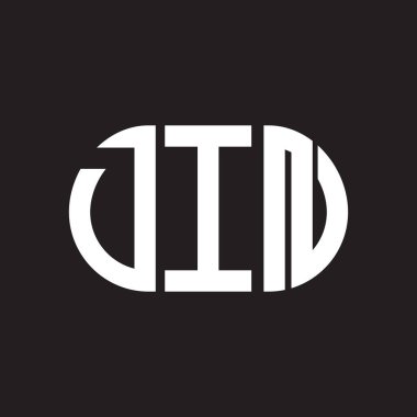 Siyah arka planda DIN harf logosu tasarımı. DIN yaratıcı harfler logosu konsepti. DIN harf tasarımı.