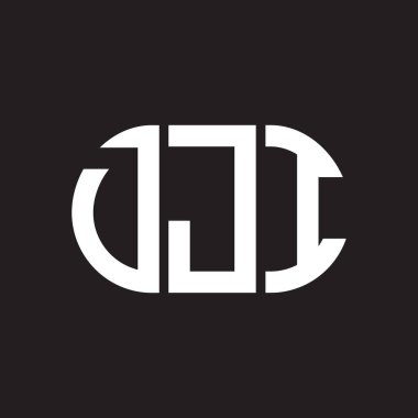 Siyah arka planda DJI harf logosu tasarımı. DJI yaratıcı harflerin baş harfleri logo kavramı. DJI harf tasarımı.
