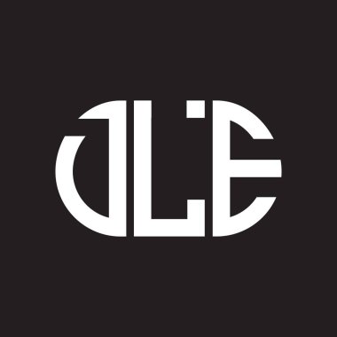 Siyah arka planda DLE harf logosu tasarımı. DLE yaratıcı harfler logosu konsepti. DLE harf tasarımı.