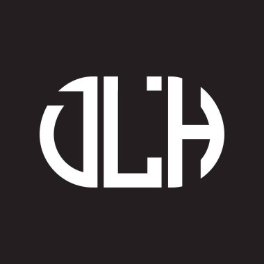 Siyah arka planda DLH harf logosu tasarımı. DLH yaratıcı harflerin baş harfleri logo kavramı. DLH harf tasarımı.